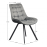 Étkezőszék. sotétszürke Velvet szovet/fekete. SAMIRA