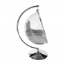 Függő fotel állvánnyal. átlátszó/ezüst/szürke. BUBBLE NEW TYP 3