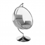 Függő fotel állvánnyal. átlátszó/ezüst/szürke. BUBBLE NEW TYP 3