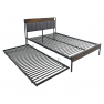 Ágy ágyráccsal és kihúzható pótággyal. 140x200. fekete/szürke. NORDO