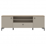 TV-állvány. szürkésbarna Taupe/silverjack tolgy. DOMCA 2D1S