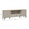 TV-állvány. szürkésbarna Taupe/silverjack tolgy. DOMCA 2D1S