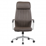 Irodaszék. szürkésbarna ekobőr/króm. ELADIO
