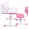Novekvő íróasztal és szék. rózsaszín/fehér. set ZION
