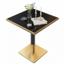 Étkező bisztró asztal. fekete márvány/fekete/arany. 70x70 cm. PRESTON