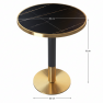 Étkező bisztró asztal. fekete márvány/fekete/arany. átmérő 80 cm. OREN