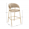 Design bárszék. bézs Velvet szovet/gold króm arany. DASMIN NEW TYP 2 Design bárszék. bézs Velvet szovet/gold króm arany. DASMIN NEW TYP 2