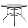 Étkezőasztal. fekete acél/edzett üveg. DEMAT NEW TYP 2