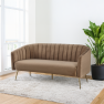 Design 3-as ülés kanapé. barna bársony szovet/arany króm-arany. BAGY