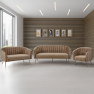 Design 3-as ülés kanapé. barna bársony szovet/arany króm-arany. BAGY