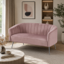 Design kétszemélyes kanapé. rózsaszín Velvet szovet/króm-ezüst. BAGY