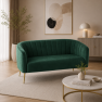 Design kétszemélyes kanapé. sotétzold Velvet szovet/gold króm-arany. BAGY