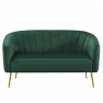 Design kétszemélyes kanapé. sotétzold Velvet szovet/gold króm-arany. BAGY