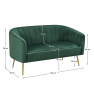Design kétszemélyes kanapé. sotétzold Velvet szovet/gold króm-arany. BAGY