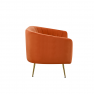 Design kétszemélyes kanapé. terrakotta Velvet szovet/gold króm-arany. BAGY