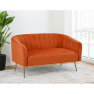 Design kétszemélyes kanapé. terrakotta Velvet szovet/gold króm-arany. BAGY