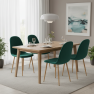 Szék. smaragd Velvet szovet/bükk. LEGA 2 NEW