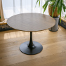 Étkezőasztal. tolgy/fekete. átmérő 110 cm. REVENTON NEW