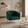 Design fotel. sotétzold Velvet szovet/gold króm-arany. BAGY